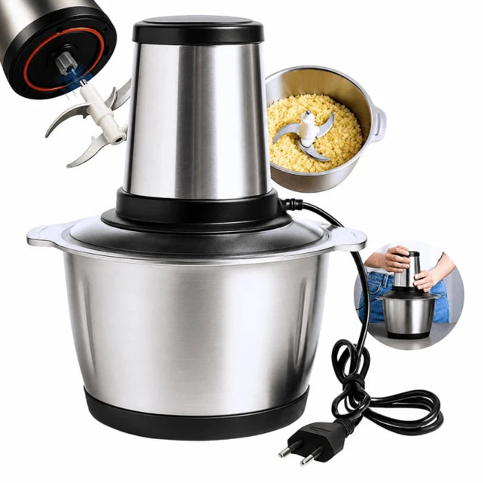 Triturador Elétrico ChefPro 2L Bivolt + Tábua de Madeira Grátis