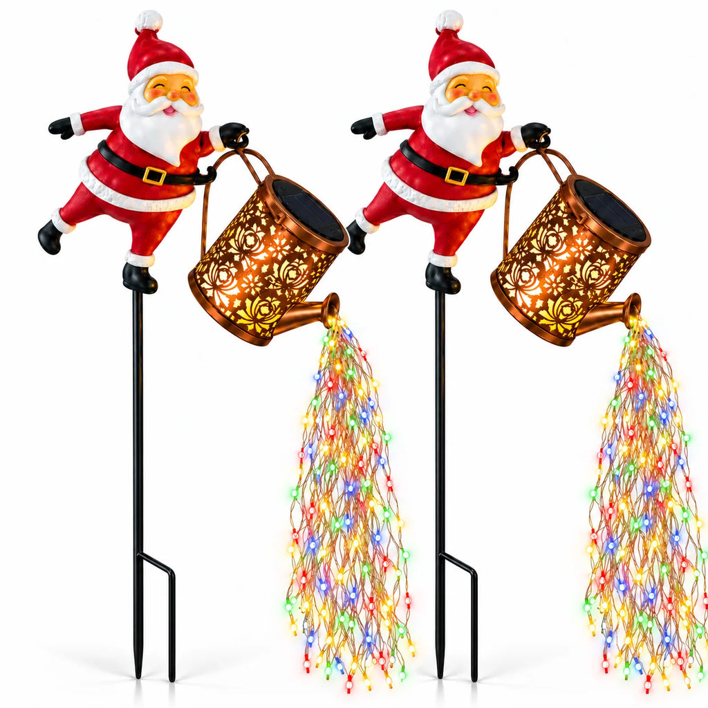 Luminária Solar de Jardim de Papai Noel com Regador