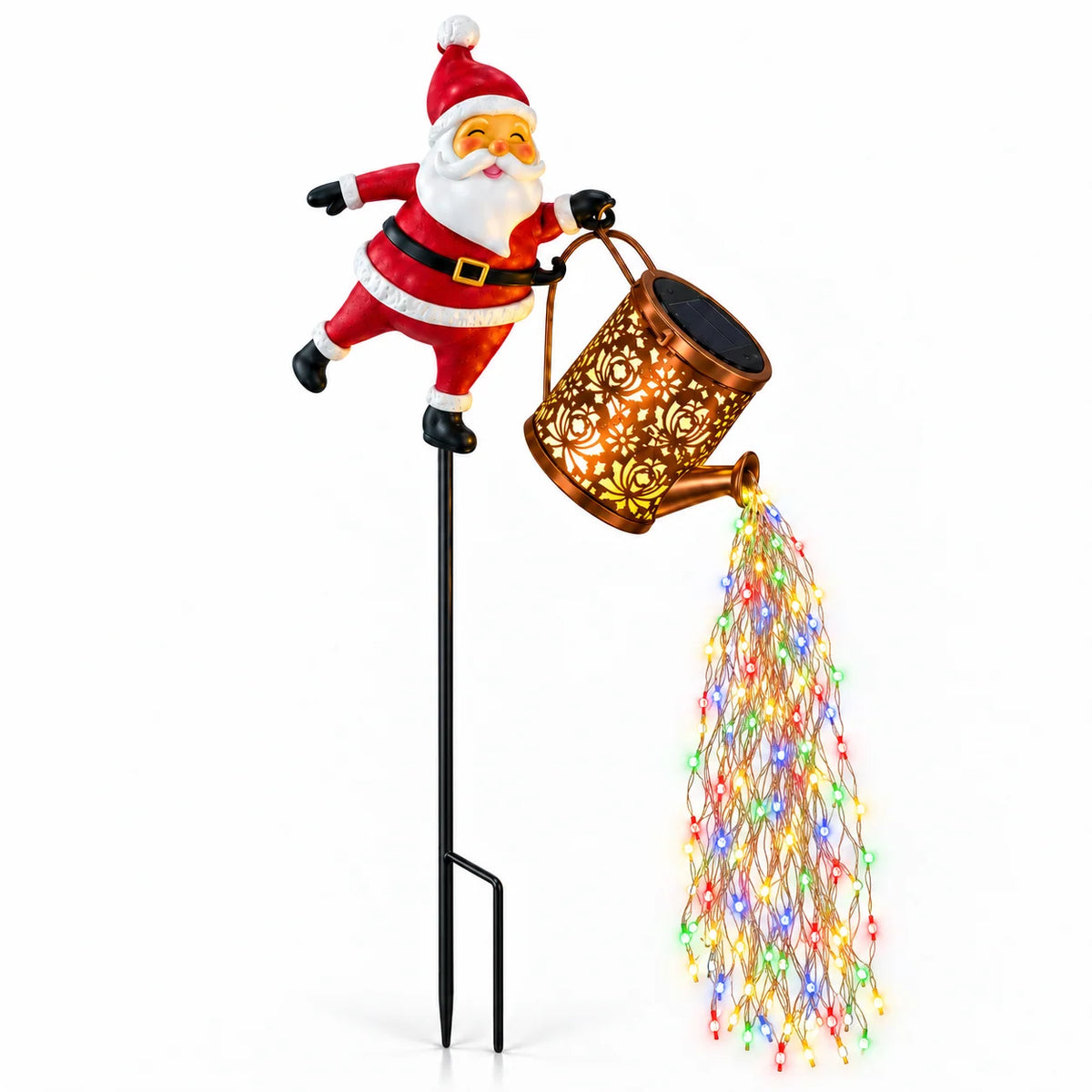 Luminária Solar de Jardim de Papai Noel com Regador