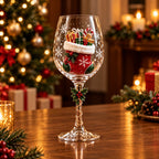Conjunto de Taças de Vinho Especial de Natal | Vidro 3D Natalinas