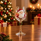 Conjunto de Taças de Vinho Especial de Natal | Vidro 3D Natalinas