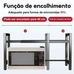 Organizador de Cozinha 2 em 1 com Prateleira para Micro-ondas e Condimentos